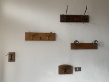 Appendiabiti Vintage Attaccapanni Da Parete in Legno e Ferro