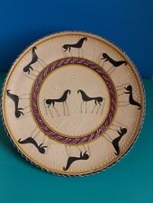 "DERUTA" piatto vintage "Cavalli", terracotta dipinta a mano, diametro 25 cm.