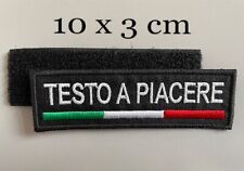 PATCH PERSONALIZZATA RICAMATA CON TESTO SU BASE NERA CM.10X3 -NASTRO A STRAPPO