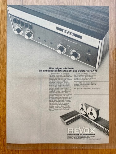 Revox amplificatore a78 hifi - a78,