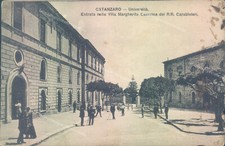 ae261 cartolina catanzaro citta' universita' entrata nella villa margherita
