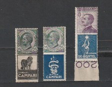 1924 PUBBLICITARI CAMPARI cordial bitter + DE MONTEL 3 BOLLI NUOVI