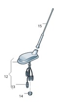 3AE035501 antenna tetto antenna VW originale