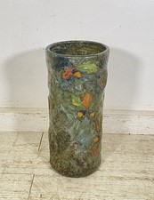 GROSSO VASO CERAMICA ITALY 1900 PORTA OMBRELLI C.A.A FOGLIE AUTUNNO VASE CERAMIC