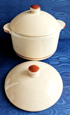 Pentola in terracotta smalta con due coperchi uguali - VINTAGE