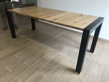 Tavolo In Legno 80 x 78,50 x 200 8 Posti Ritoccare Vernice Nera Vedi Foto