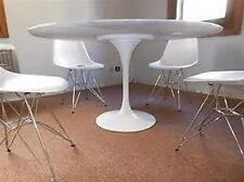 OFFERTA,TAVOLO TULIP EERO SAARINEN, DIAMETRO CM 107 LAMINATO BIANCO +4 SEDIE DSR