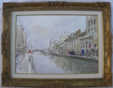 Alfredo ZECCA (La Spezia 1917-Milano 1998) Vecchia Milano Ripa Ticinese cm 50x70