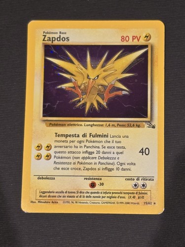 Carta pokémon zapdos base - carta,