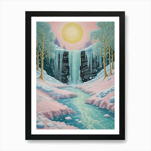 Winter wonderland waterfall - winter,