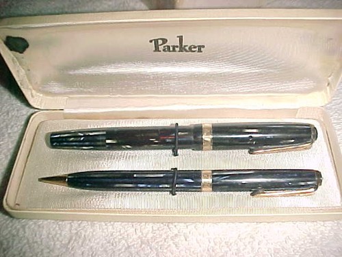 Set duofold blue parker 1940 - duofold,