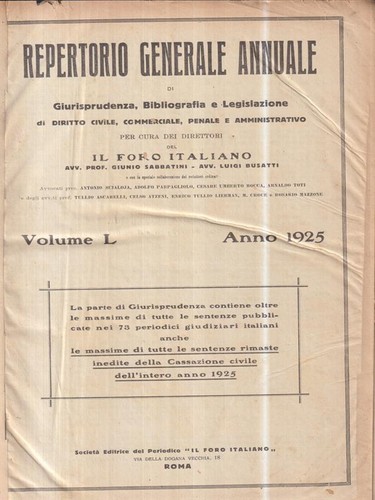 Foro italiano repertorio - il,