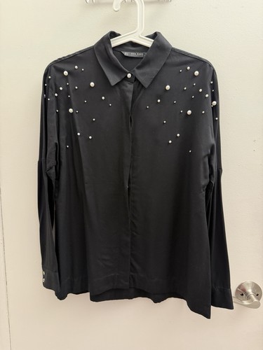Camicia zara nera perline - zara,