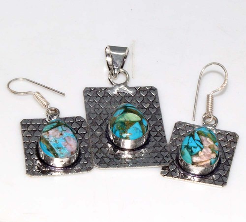 Set orecchini pendenti argento