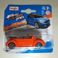 Modellino Statico Volkswagen New Beetle Cabrio Maisto Auto Arancione Scala 1:64