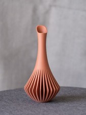 Vaso moderno stampa 3D, altezza 17.5cm, colore terracotta (o su richiesta)