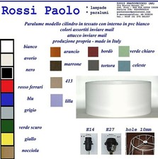 Paralume cilindro in tessuto e