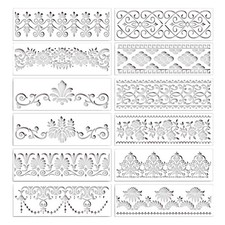 12 Pezzi Stencil Bordo Fiore