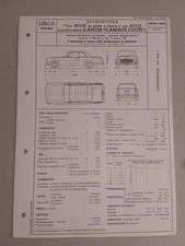 LANCIA  FLAMINIA COUPE'  CERTIFICATO OMOLOGAZIONE 1962