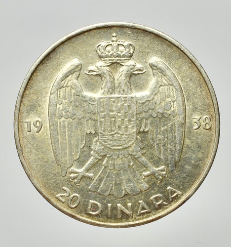 Jugoslavia 20 dinara 1938 - -ag/,