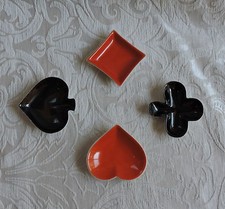 Vintage Playing Card Suits Ashtrays, Foreign Porcelain Segnaposto carte da gioco