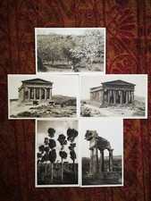 Lotto di 5 cartoline antiche Primavera classica nei templi di Agrigento 