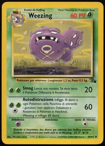Pokemon tcg weezing ex - weezing, 45/62