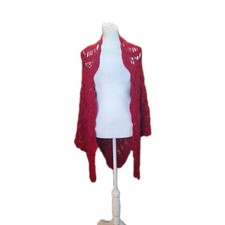 Scialle rosso vintage fatto a