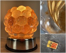 LAMPADA ABATJOURS Barovier&Toso VETRO MURANO PARALUME LENTI BOLLE ARANCIONE '70