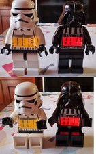 SET LEGO STAR WARS STORMTROOPER - DARTH VADER ALARM CLOCK OROLOGIO SVEGLIA Rari