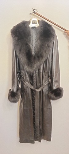 Giaccone pelle nero donna - giaccone,