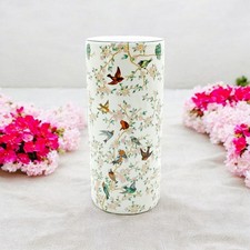 Portaombrelli classico in ceramica uccellino floreale design rotondo per ufficio, arredo casa