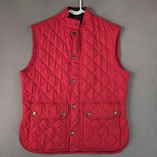 Gilet Barbour uomo XL rosso trapuntato Liddesdale gilet velluto a coste colletto zip snap