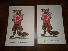 A.S. Roma 2 Cartoline Vintage "auguri romanisti" no adesivi sciarpa ultras