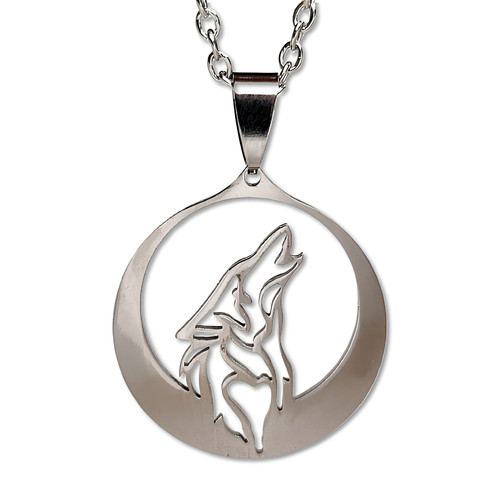 Collana con ciondolo lupo che