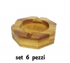 Set 6 Pezzi Posacenere Legno