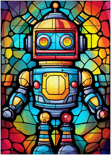 Robot puzzle vetro colorato - puzzle,
