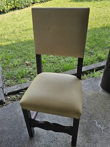 Sedie pelle con legno - pelle,