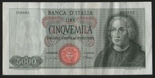 5000 LIRE COLOMBO 1° TIPO