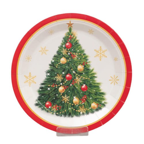 Piatti natalizi albero 23cm - piatti,