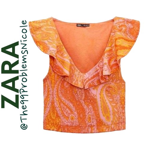 Maglia zara arancione paisley - zara,