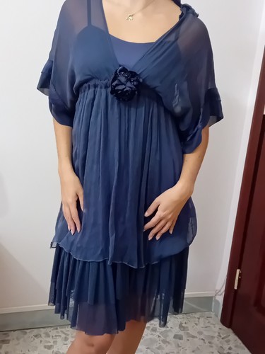 Abito donna elegante blu 42 - elegante,