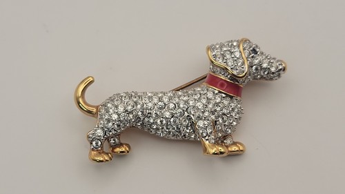 Spilla cane bassotto - , strass