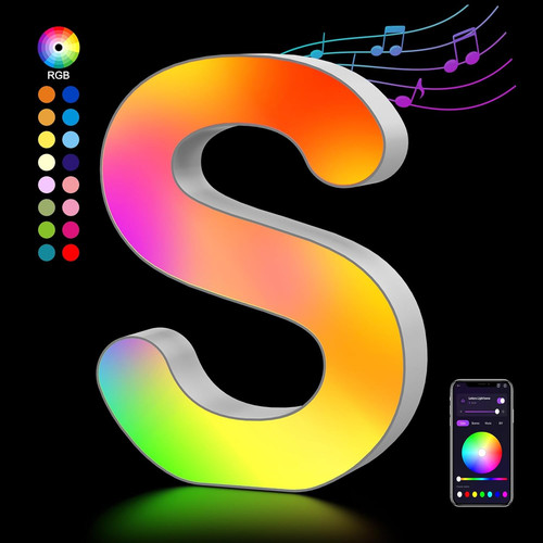 Lettere luminoso con - luminoso, app