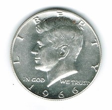 Moneta mezzo dollaro 1966