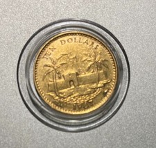 1967 Isole Bahamas Islands Mezza Sterlina Oro Gold 10 Dollari Elisabetta II