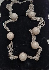 COLLANA VINTAGE ANNI 70 BRILLANTINI ARGENTO