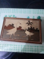 Wooden Secret Box With Storks