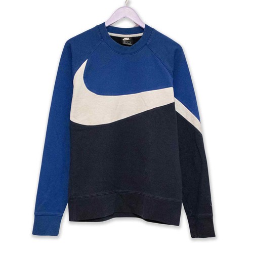 Felpa nike blu bianca swoosh - e,