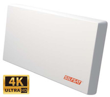 Selfsat H22DQ+ antenna piatta Quattro LNB Sat 4K/UHD compatibile + supporto finestra